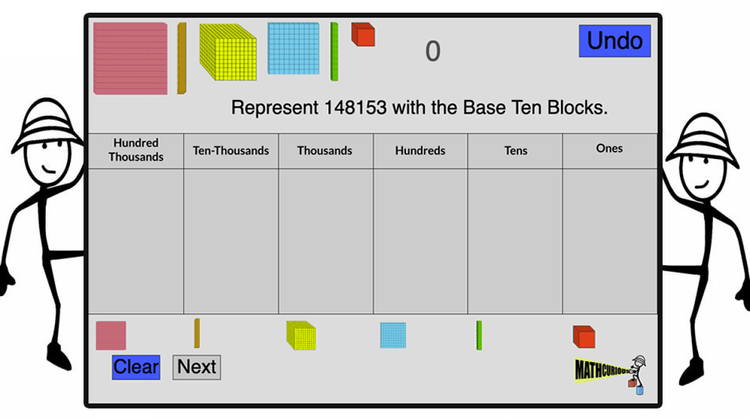 “Number Builder” ( 6-digit digital activity/tool with base 10 blocks)