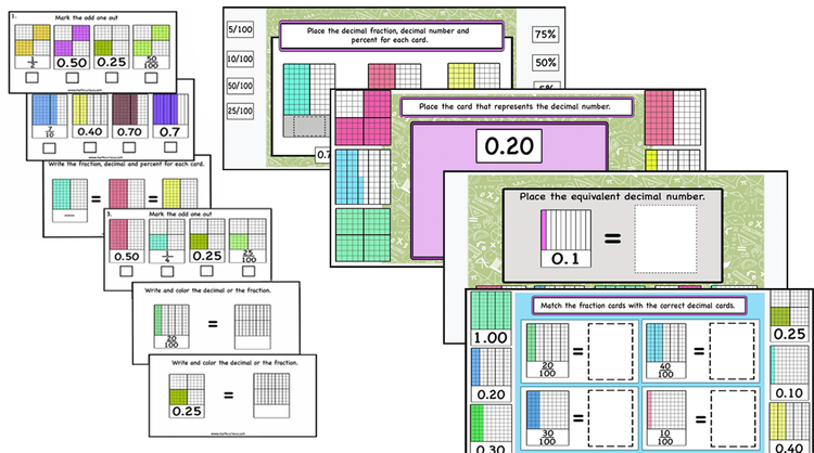 Decimals, Decimal fractions, Percentages – print and digital