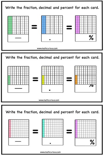 Decimals, Decimal fractions, Percentages – print and digital | Mathcurious