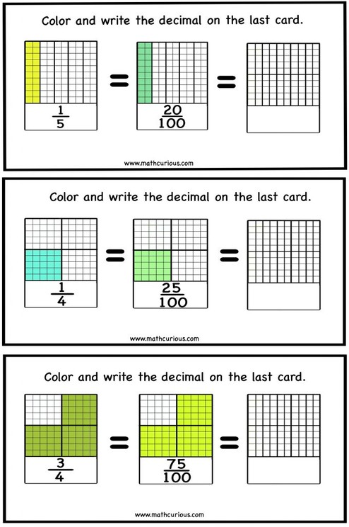 Decimals, Decimal fractions, Percentages – print and digital | Mathcurious