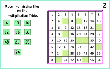 Missing Numbers square TIMES TABLES- practise and test Maths KS2 KS3 +pen 