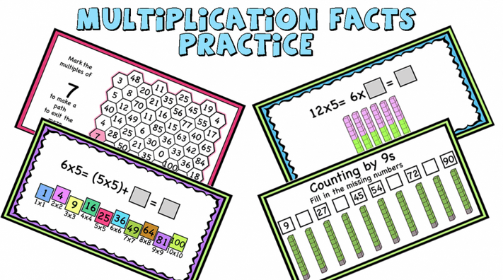 Multiplication Facts  Activity-cards (Google slides version included)