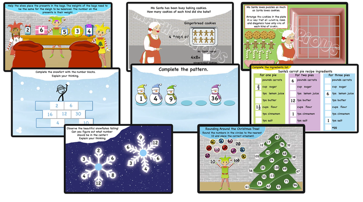 Winter Holidays Digital Activity cards – grades 3/4