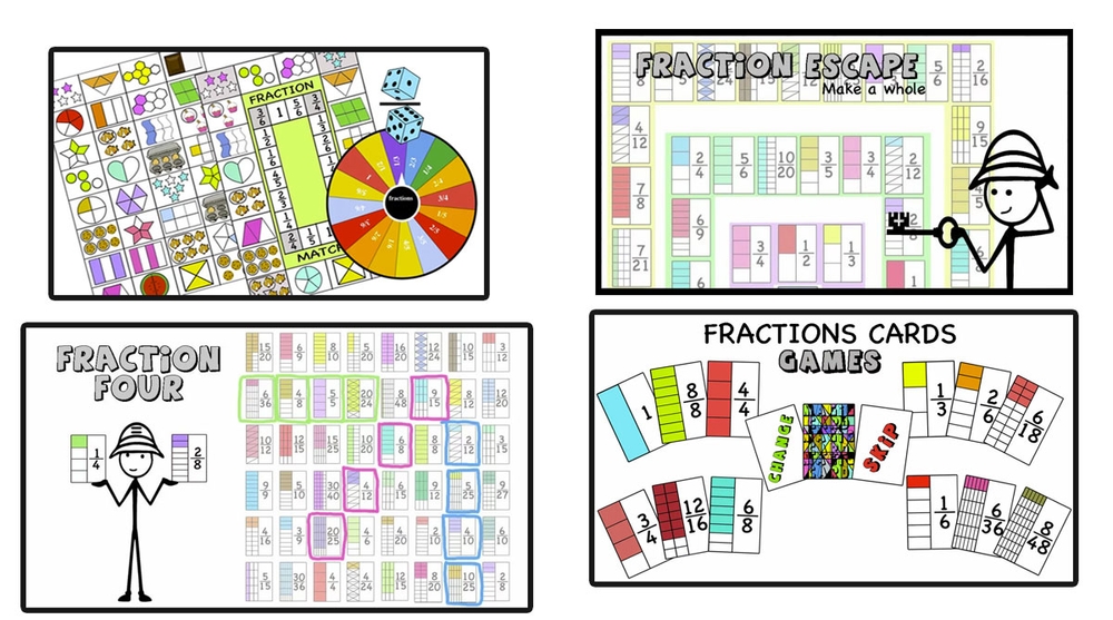 Introducing Fractions Multiplayer games – print and Digital