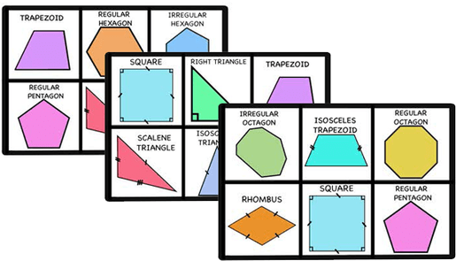 Polygons’ Properties cards game, board game, bingo cards | Mathcurious